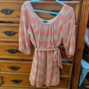 Coral Chevron Dress